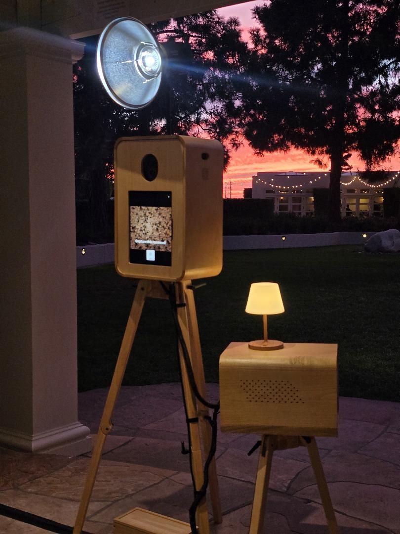 Classic wood booth at sunset